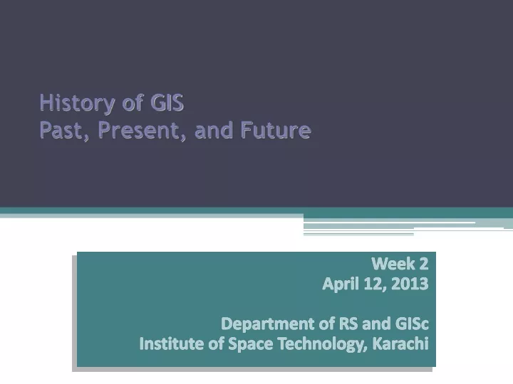 history of gis past present and future