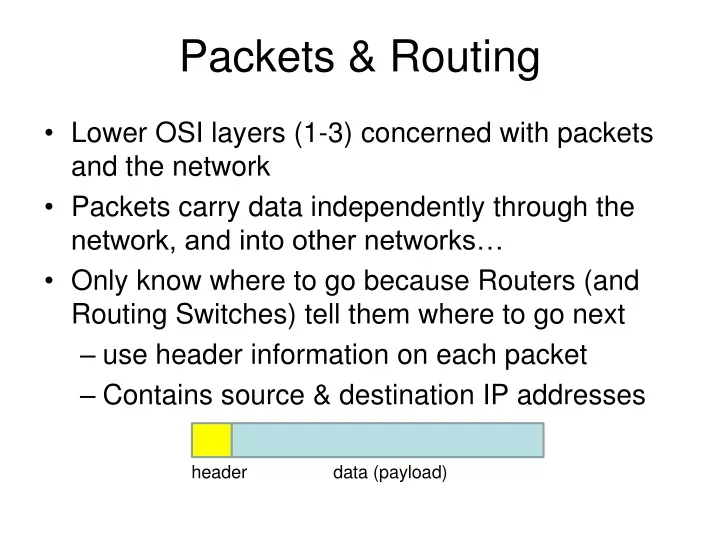 packets routing