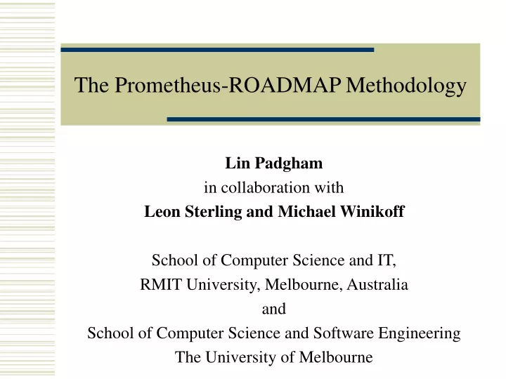 PPT - The Prometheus-ROADMAP Methodology PowerPoint Presentation, Free ...