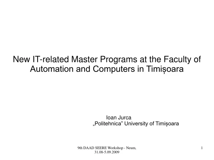 new it related master programs at the faculty