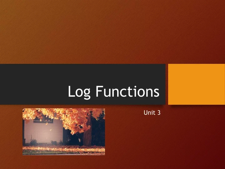 log functions