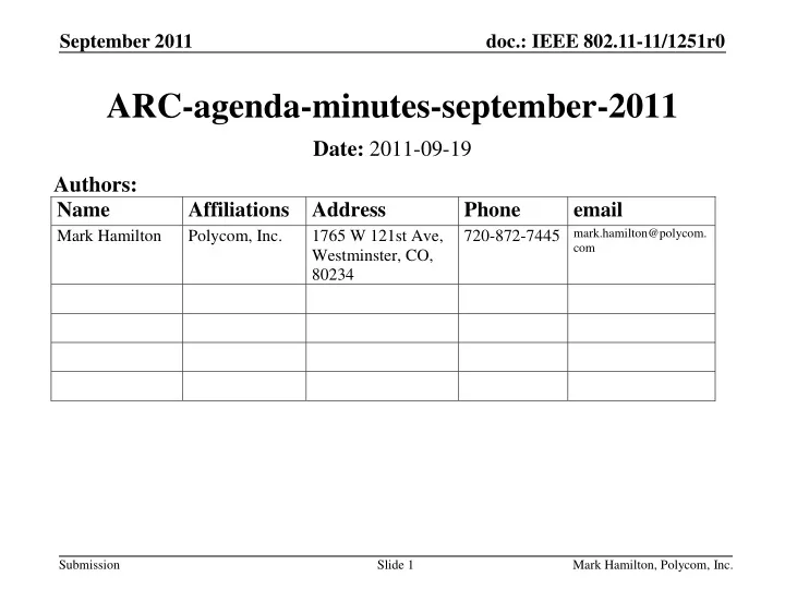 arc agenda minutes september 2011