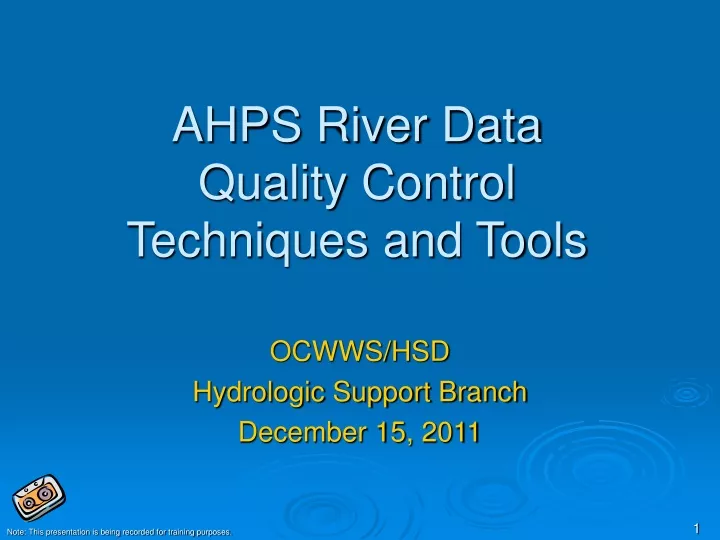 ahps river data quality control techniques and tools