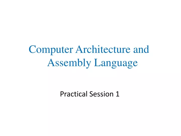 computer architecture and assembly language