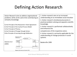 Defining Action Research