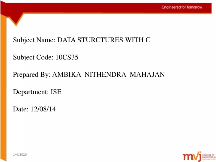 subject name data sturctures with c subject code