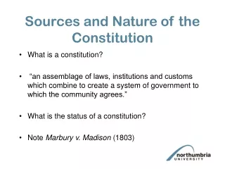 Sources and Nature of the Constitution