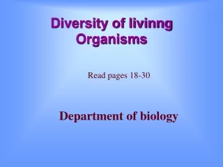 Diversity of livinng Organisms