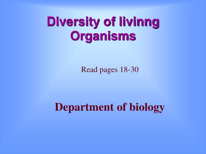 diversity of livinng organisms