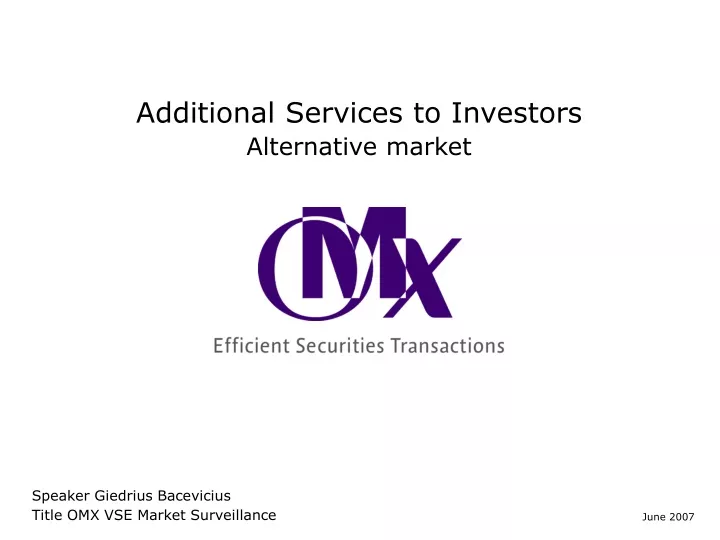 additional services to investors
