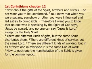 1st Corinthians chapter 12