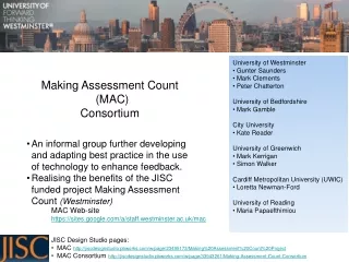 Making Assessment Count (MAC)  Consortium