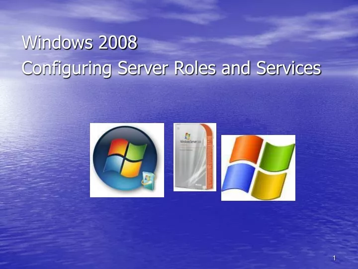 windows 2008 configuring server roles and services