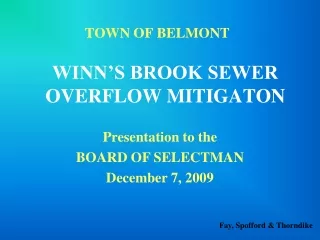 TOWN OF BELMONT