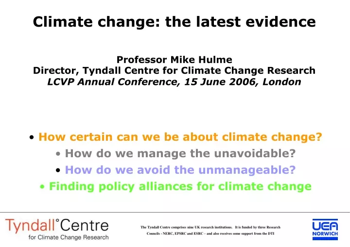 climate change the latest evidence professor mike