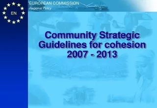 Community Strategic Guidelines for cohesion 2007 - 2013