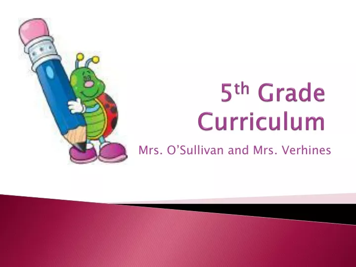 5 th grade curriculum