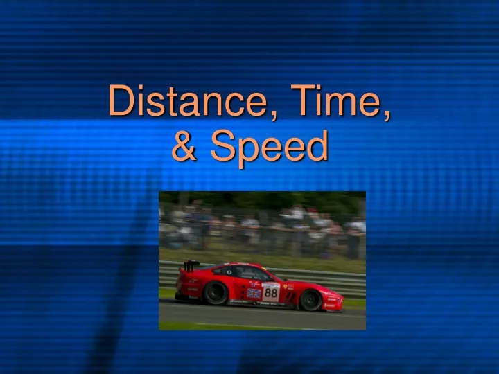distance time speed