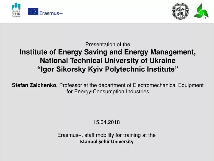 presentation of the institute of energy saving