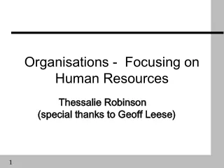 Organisations -  Focusing on Human Resources
