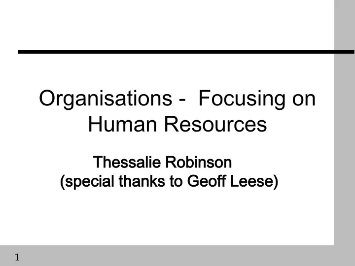 organisations focusing on human resources