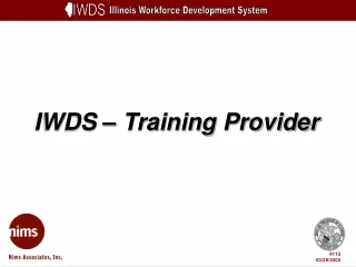 IWDS – Training Provider