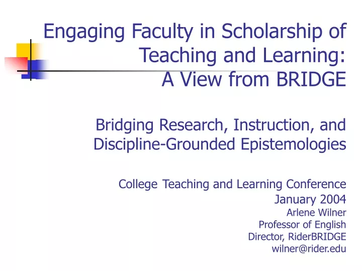 engaging faculty in scholarship of teaching