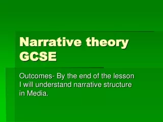 Narrative theory GCSE