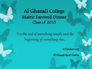 Al Ghazali  College Matric Farewell Dinner Class of 2015