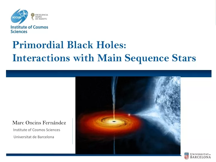 primordial black holes interactions with main
