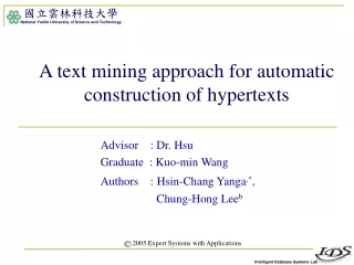 A text mining approach for automatic construction of hypertexts