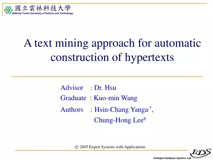 a text mining approach for automatic construction of hypertexts