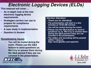 Electronic Logging Devices (ELDs)