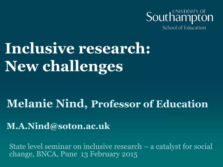 inclusive research new challenges