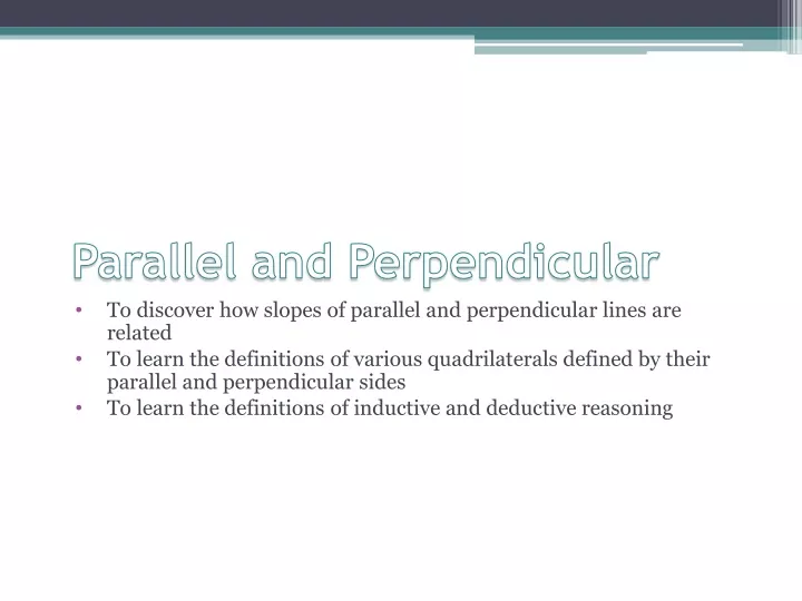 parallel and perpendicular