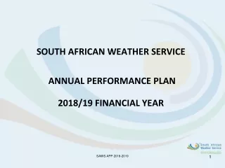 SOUTH AFRICAN WEATHER SERVICE    ANNUAL PERFORMANCE PLAN 2018/19 FINANCIAL YEAR