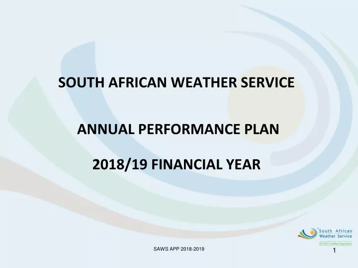 south african weather service annual performance plan 2018 19 financial year