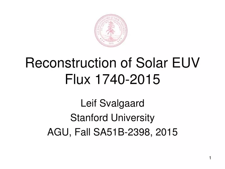 reconstruction of solar euv flux 1740 2015