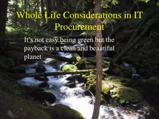 Whole Life Considerations in IT Procurement