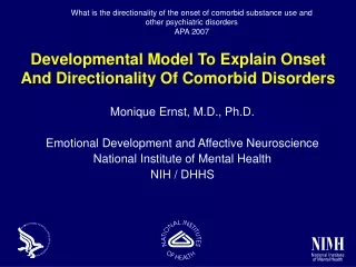 Developmental Model To Explain Onset And Directionality Of Comorbid Disorders