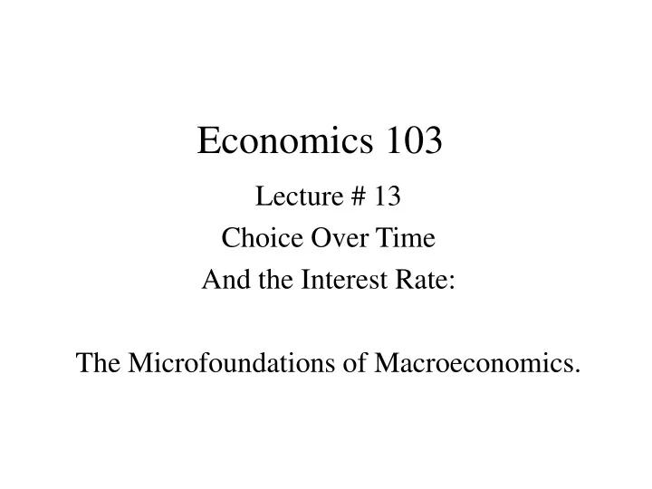 economics 103
