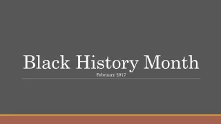 Black History Month February 2017