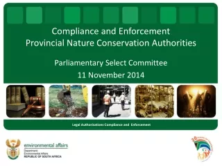 Compliance and Enforcement  Provincial Nature Conservation Authorities