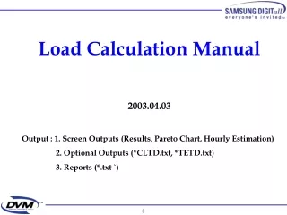 Load Calculation Manual 2003.04.03