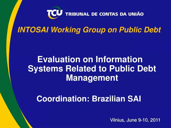 intosai working group on public debt evaluation