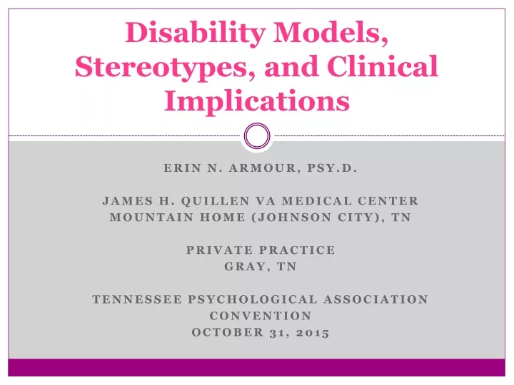 disability models stereotypes and clinical implications