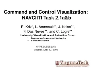 Command and Control Visualization:  NAVCIITI Task 2.1a&amp;b