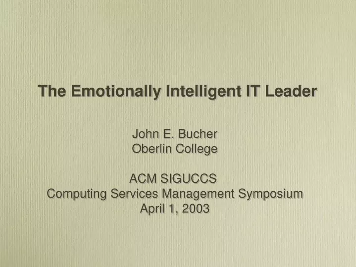 the emotionally intelligent it leader