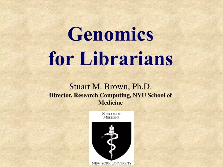 genomics for librarians