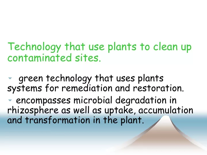 technology that use plants to clean